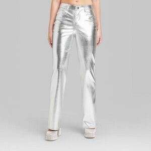 Silver Metallic Women's Pants